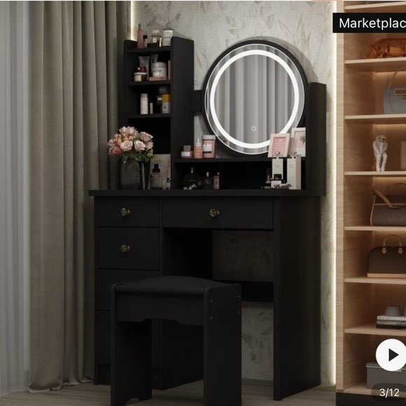 Vanity with light up mirror